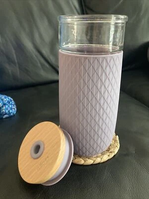 Ello 20oz Silicone Covered Glass Tumbler with With Lid BPA FREE EUC Light Purple - Image 1 of 4