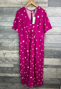 Mono Beatrice Nobody's Child Talla UK 16 Rosa Estampado de Estrellas Pierna Ancha Corbata Cintura - Imagen 1 de 12