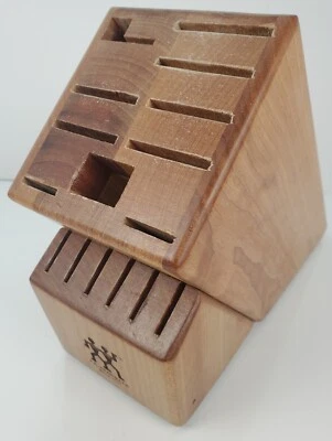 J. Bloque de almacenamiento de cubiertos de cuchillo de madera de 19 ranuras A. Henckles Foto 1 de 4