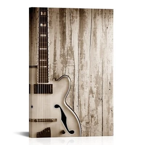 Artsbay Guitar Wall Art Music Modern Painting Picture Home Retro Wood Decorat... - Picture 1 of 8