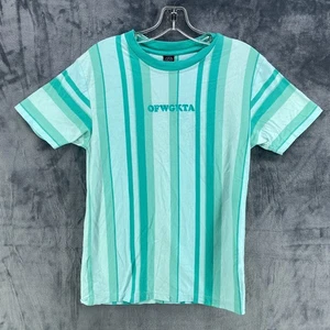 Odd Future T Shirt Men Medium Teal Green Blue Striped Casual Tyler The Creator - Picture 1 of 7