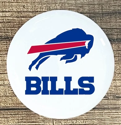 BUFFALO BILLS WHITE CERAMIC KITCHEN CABINET DRESSER KNOB DECOR