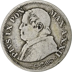 [#1116278] ITALIAN STATES, PAPAL STATES, Pius IX, 10 Soldi, 1868 XXIII, Rome, VF - Picture 1 of 2