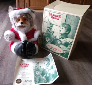 RAIKES BEARS SANTABEAR WOOD FACE WITH CERTIFICATE 19 INCH TALL - Picture 1 of 7