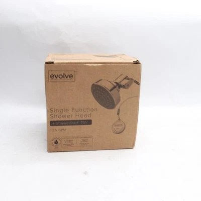 Cabezal de ducha fijo de masaje Evolve de montaje en pared con válvula termostática gris cromado Foto 1 de 4