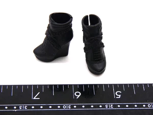 Barbie Negro Tacón Alto Zapatos Muñeca Moda Ropa Cuña Fashionista Vestido - Imagen 1 de 7