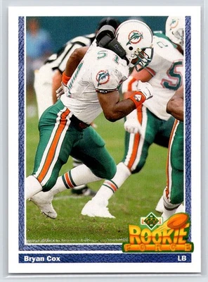 Bryan Cox 1991 Upper Deck RC #607b Miami Dolphins - Image 1 of 2