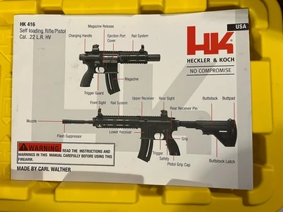 Rifle de carga automática HK 416/Pisyol Csl. .22 l.R. HV Foto 1 de 4