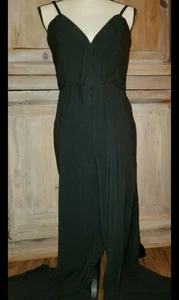 Mono Material Niña Negro Caviar Pantalones abertura Talla Mediana Juniors Nuevo con Etiquetas *S24 - Imagen 1 de 7