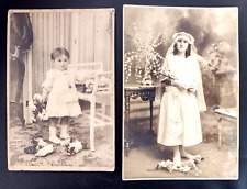 Vtg 1924 Uruguay Lot 2 Real Photo Postcards Same as Person as Baby & Young Lady