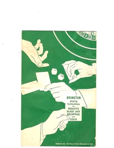 BRINKTUN playing instructions for ROULETTE BLACK JACK GOLDSTRIKE CRAPS Booklet - Picture 1 of 4
