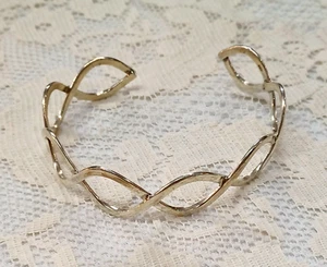 Sterling Silver Wave Cuff Bangle / 18g / 925 / 2 Row - Picture 1 of 10