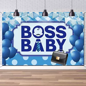 Baby Backdrop Wall Banner, Welcome Baby Boy Gender Reveal Party Photo Background - Picture 1 of 7