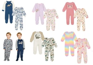 KHQ - Kinder 2er Pack Pyjama mit Füßen Decke Sleeper Zip Unisex 2T-6M Cozy PJs Neu - Bild 1 von 15