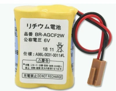 Batería PLC 2200mAh BR-AGCF2W 6V para control Fanuc A98L-0031-0011 con enchufe marrón Foto 1 de 2