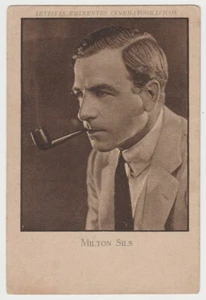 Tarjeta coleccionable Milton Sills con pipa estrella de cine años 20 grande PAPEL STOCK de España - Imagen 1 de 2