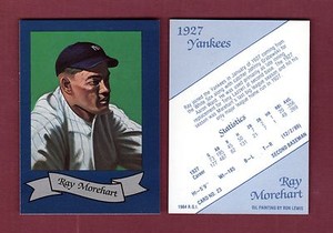 1927 Yankees: #23 RAY MOREHART (@1984 RGI/Ron Lewis art) commemorative card