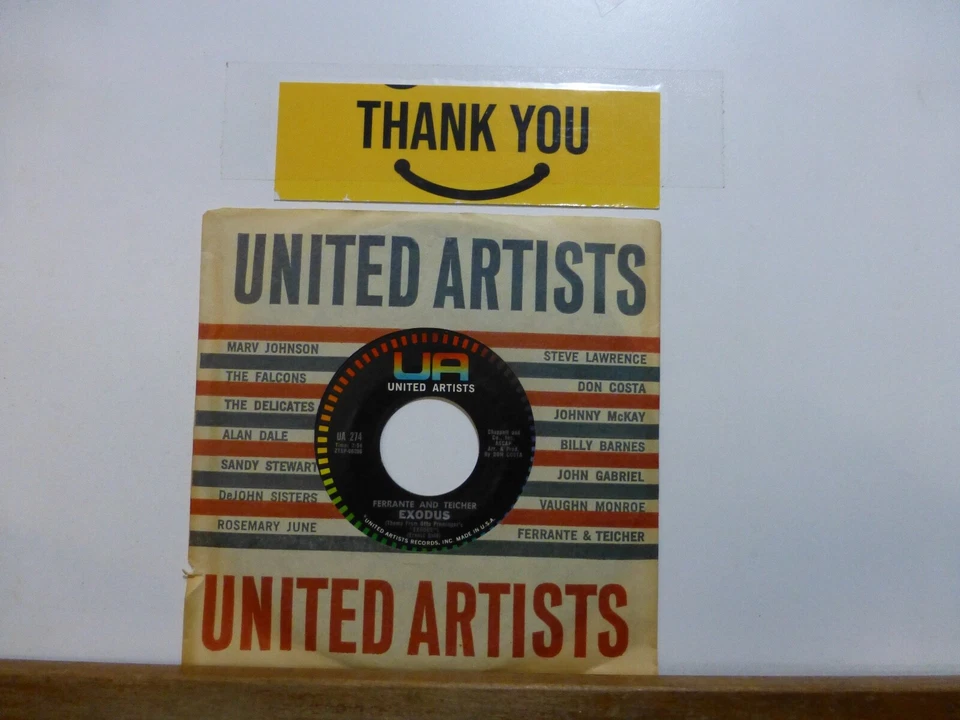 FERRANTE & TEICHER THEME FROM EXODUS  & TWILIGHT  NEAR MINT      45 - Image 1 of 1