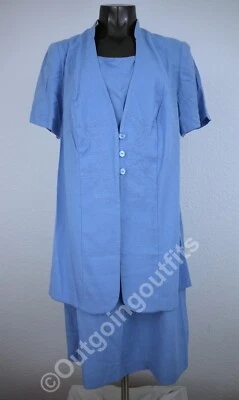 NEW WHITE STAG Plus Size 16W Light Blue Mock Skirt Suit Dress Women's - Image 1 of 4
