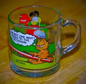 TAZA DE VIDRIO VINTAGE Jim Davis McDonalds Garfield Anchor Hocking 1978 Hecha en EE. UU. - Imagen 1 de 5