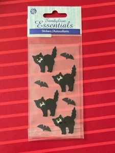 VERY RARE - BLACK CATS & BATS DIMENSIONAL STICKERS by Sandylion - FREE SHIPPING - Picture 1 of 2