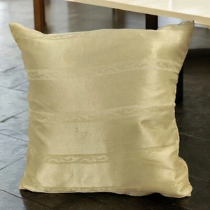 Cushion Covers Peach Cream Set of 2 Stripe 16X16" 40X40 Cm Elegant Design Decor - Picture 1 of 12