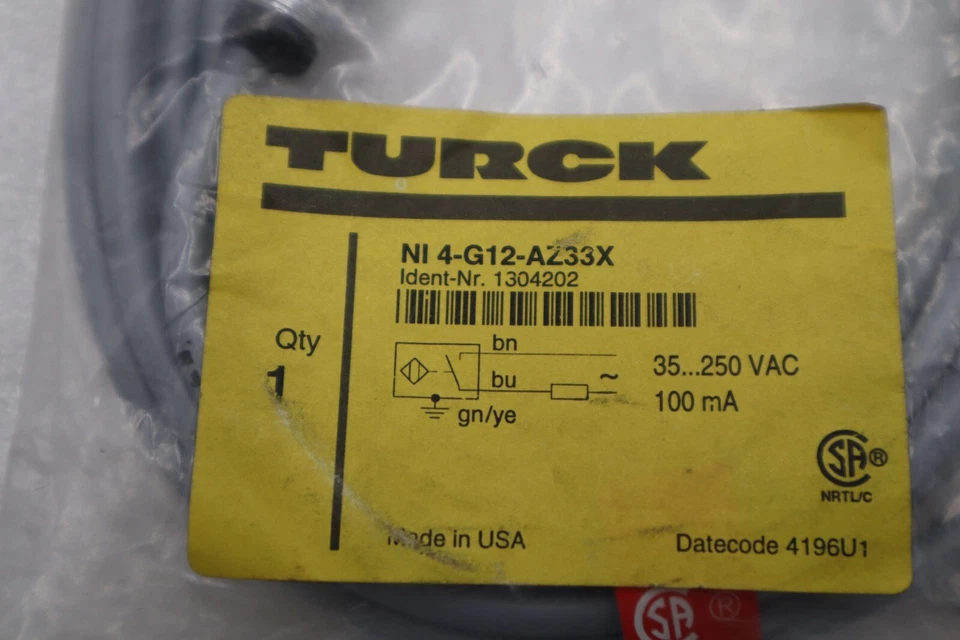New Turck Ni4-G12-AZ33X Proximity Sensor Switch Module 1304202 STOCK L-199-C - Image 1 of 2