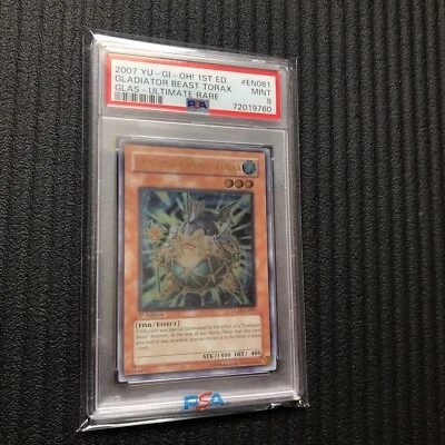 Yugioh! Gladiator Beast Torax GLAS-EN081 Ultimate Rare 1st Edition PSA MINT 9 - Image 1 of 2