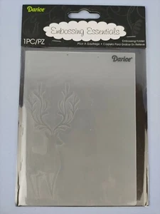 Darice Embossing Essentials Folder 1218-113  Reindeer in Corner Scrapbooking - Picture 1 of 8