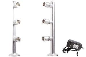 2x Pantalla al por menor Joyería Escaparate Luz LED 8" Polo 6000K FY-53M UL Potencia - Imagen 1 de 7