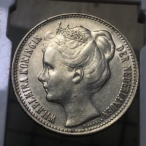 NETHERLANDS 1905 1/2 GULDEN #03 KM121 - Picture 1 of 3