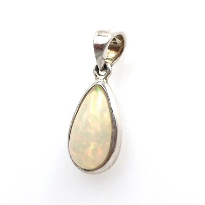 Ciondolo in argento 925 opale taglio goccia gioielli sterling 2,7 cm opale pi... - Immagine 1 di 4