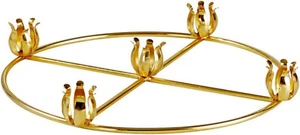 Freestanding Round Brass 5 Candle Advent Wreath Holder, Religious Decor - Picture 1 of 4