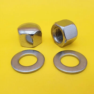 2 Stk. Hutmutter DIN 917 M14x1,5 Feingewinde niedrig Edelstahl Fein mit Scheiben - Bild 1 von 4