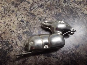 Antique Mar 17 1928 pat nickel Rabbit security crib baby blanket fastener clip - Picture 1 of 4