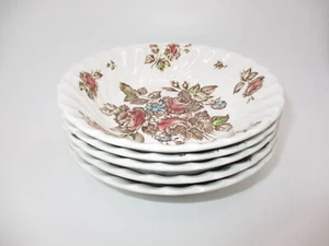 5 Johnson Brothers Devon Sprays Brown Multicolor Fruit Dessert Bowls - Picture 1 of 7