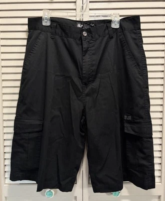 Pantalones Cortos De Colección Red Ape Y2K Bolsillos de Carga Logo Talla 36 Tiro Alto Negro Hip Hop Años 90 Foto 1 de 4