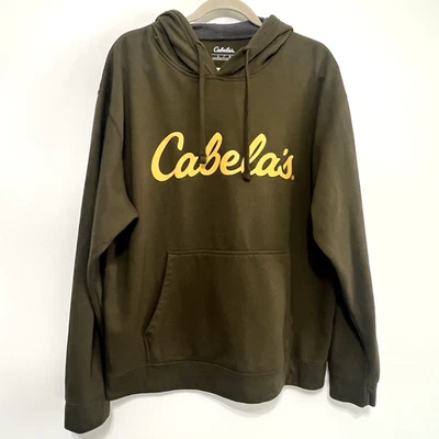 Cabela's Men's Olive Green Pullover Hoodie Sweatshirt Long Sleeves Size Large - Image 1 of 4