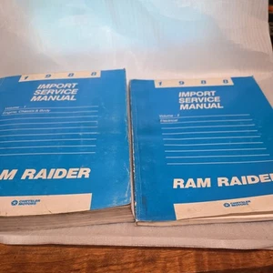 1988 Dodge Ram Raider Import Shop Repair Service+Electrical Manual 2 Vol. Set - Imagen 1 de 4