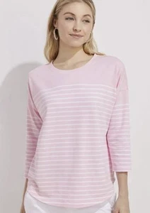 Vineyard Vines Women’s Tee Top Pink and White Casual knits Small MSRP $118 - Picture 1 of 3