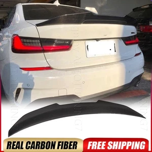 For BMW G20 330i M340i G80 M3 2019-2024 Real Carbon Rear Trunk Spoiler Wing Lip - Picture 1 of 16