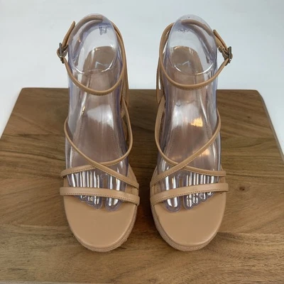 Novas Sandálias Femininas Marc Fisher Fetch Rosa Salto Plataforma Tiras Tamanho 9.5 M - Imagem 1 de 4