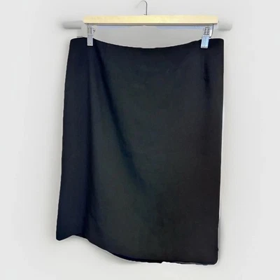 Falda recta lisa Eileen Fisher talla XL 40W negra forro de seda ropa de trabajo Foto 1 de 4