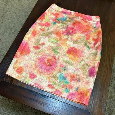 Kate Spade Marit Pencil Skirt Watercolor Floral Print Size 12 - Image 1 of 4