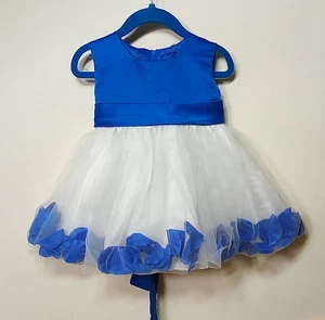 Blue Tulle Flower Girl Dress - Infant/Toddler Size Medium - Picture 1 of 15