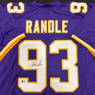 Camiseta John Randle Autografiada Púrpura Estilo Profesional Minnesota Vikings Firmada por Beckett Foto 1 de 3