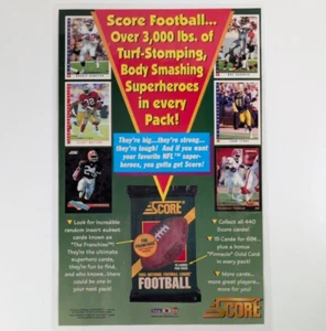 Tarjetas de fútbol americano Score 1993 anuncio laminado retro recuerdos de la NFL decoración deportiva - Imagen 1 de 6