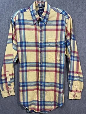 Allen Lolly Mens S Shirt Kirk Flannel Plaid Long Sleeve Cotton Button Up MS51 - Image 1 of 4