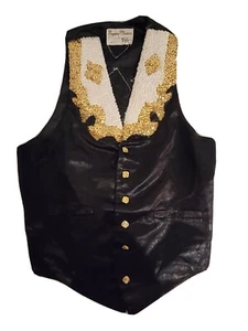 Vtg sequin VEST WESTERN ROCKER HIPPIE GLAM ROCK POP STAR empire classic - Picture 1 of 10