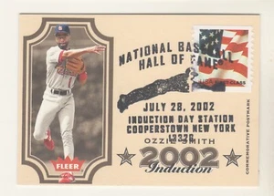 Fleer 2003 Salón de la Fama Día de Inducción sello postal Ozzie Smith 666/2002 Corte - Imagen 1 de 2